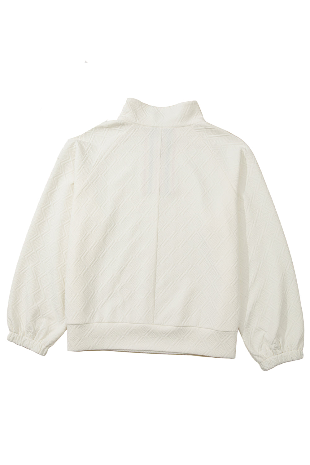 Beige Plus Size Rhombus Texture Contrast Striped Collar Baggy Sweatshirt Garden Naked Curves