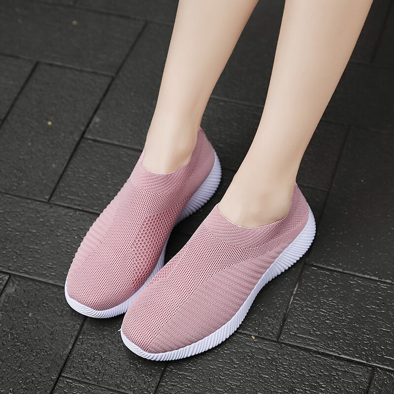 Women'S Lightweight Slip-On Sneakers, Solid Color Fabric Upper, Round Toe, MD Sole, Low Top, All-Season Casual Shoes for Running, Fitness, Dance, Walking, Travel NovaCart
