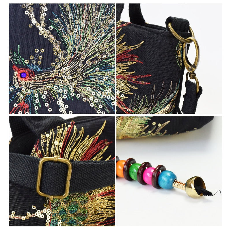 Wo 'S Embroidered Satchel Bag, Fashion Double Handle Purse, Retro Style Handbag with Removable Strap NovaCart