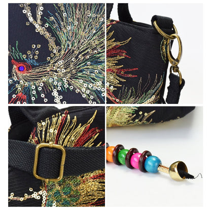Wo 'S Embroidered Satchel Bag, Fashion Double Handle Purse, Retro Style Handbag with Removable Strap NovaCart