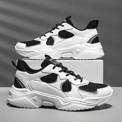 Men's Fashion Platform Sneakers - Casual Athletic Dad Shoes, Height-Increasing Breathable Mesh, Anti-Slip EVA Sole, Suitable for Running and Outdoor Activities, Thick-Soled Walking Shoes NovaCart