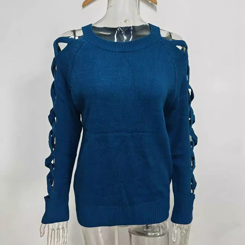 Women's Casual Long Sleeve Hollow Out Sweater FitiqueFit