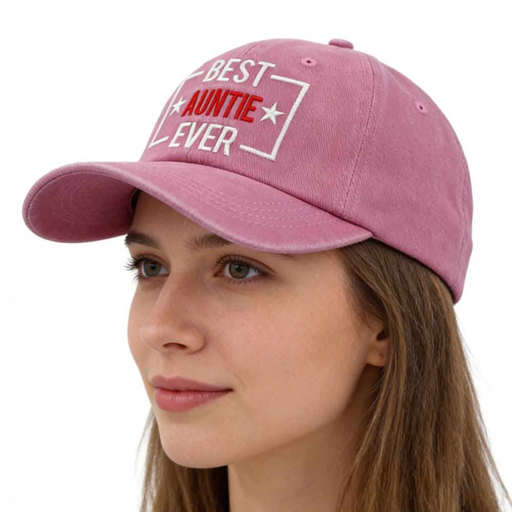 Best Auntle Ever Adjustable Wash Cotton Baseball Cap FitiqueFit