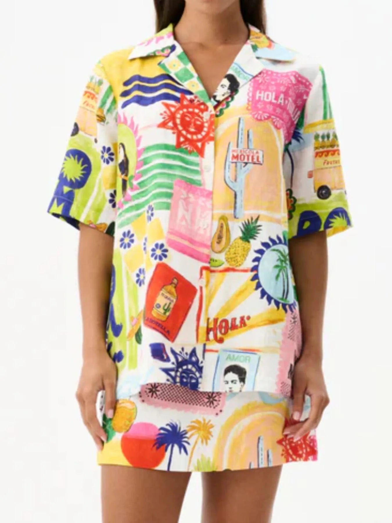Printed Button Up Shirt and Skirt Set See size chart under “more details” The Fashion Celestial