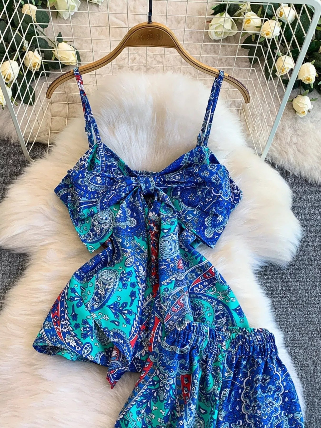 Printed Cami and Wide Leg Pants Set New Era Fashion LLc