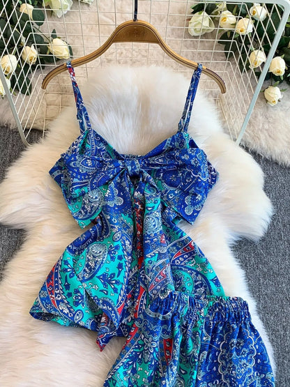 Printed Cami and Wide Leg Pants Set New Era Fashion LLc