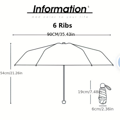 six-rib capsule umbrella, pocket umbrella NovaCart