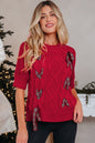 Christmas Plaid Lace-Up Puff Sleeve Sweater Shop Style & More | Fresh Looks, Everyday Deals & Free Shipping