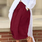 Women's Solid Color Cotton Wide Leg Cropped Pant FitiqueFit