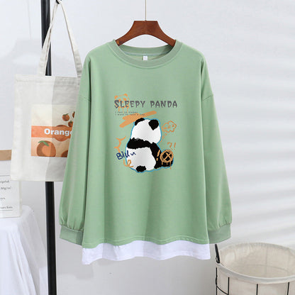Women's Trendy Sweater Thin Loose Plus Size Fake Two Piece Top See size chart under “more details” The Fashion Celestial