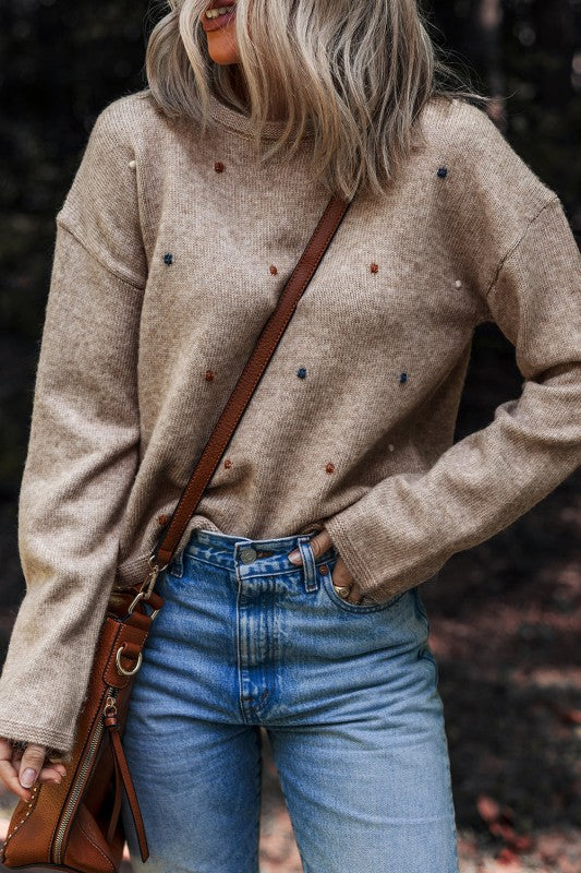 Polka Dot Drop Shoulder Sweater Shop Style & More | Fresh Looks, Everyday Deals & Free Shipping
