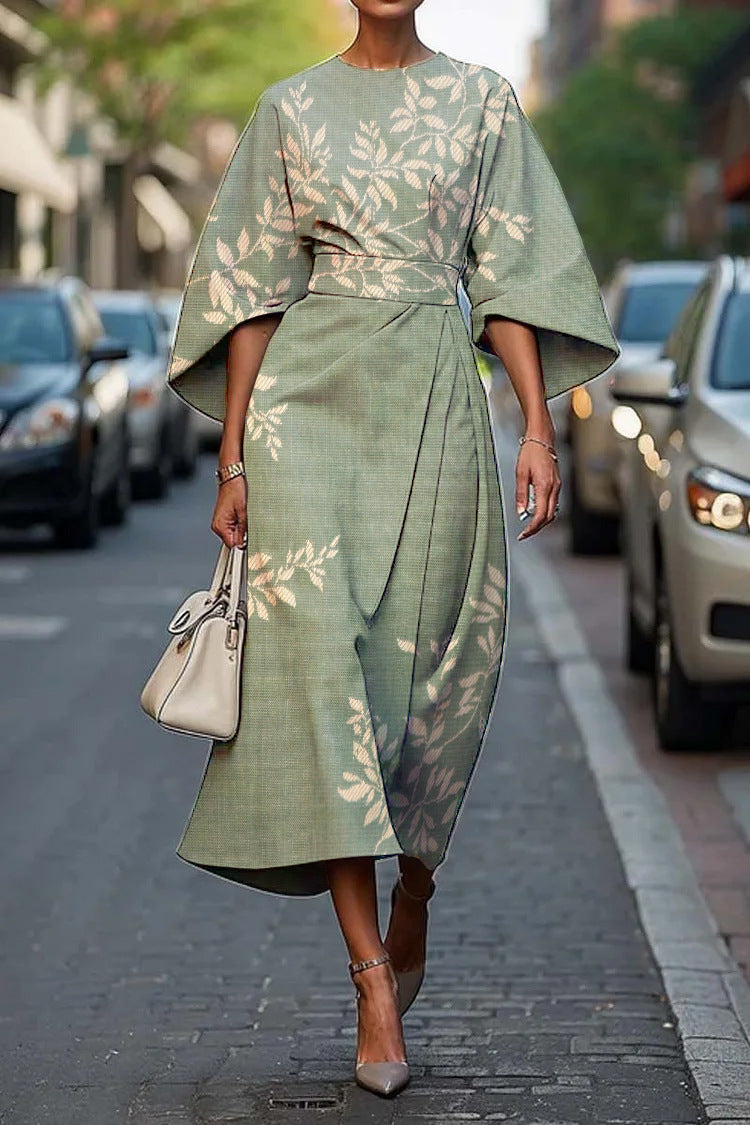 Geometric Print Batwing Sleeve Flowy Maxi Dress – 12 Styles, XS–XXXL FitiqueFit