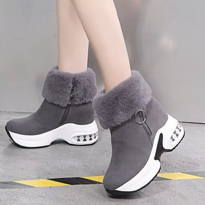Fuzzy Side Zipper Platform Ankle Boots New Era Fashion LLc