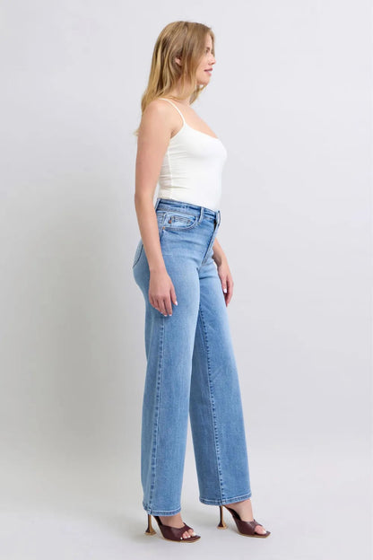 Judy Blue Full Size Wide Leg Jeans with Pockets West2East Surf