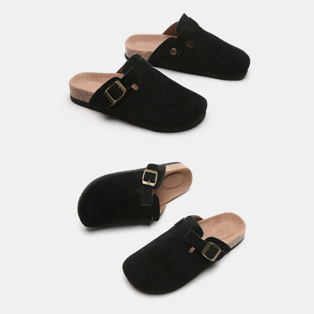 Suede Closed Toe Buckle Slide New Era Fashion LLc