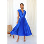 Elegant Pleated Casual Loose Zip Sleeveless Dress Grayceful LLC