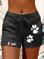Women's Printed Elastic Waist Cropped Shorts With Pockets FitiqueFit
