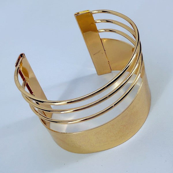 Gold Finish Layered Adjustable Cuff Bracelet Shop Style & More | Fresh Looks, Everyday Deals & Free Shipping