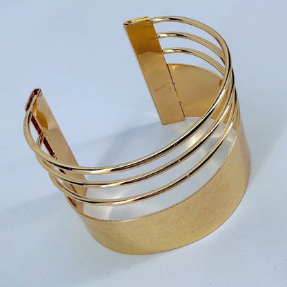 Gold Finish Layered Adjustable Cuff Bracelet Shop Style & More | Fresh Looks, Everyday Deals & Free Shipping