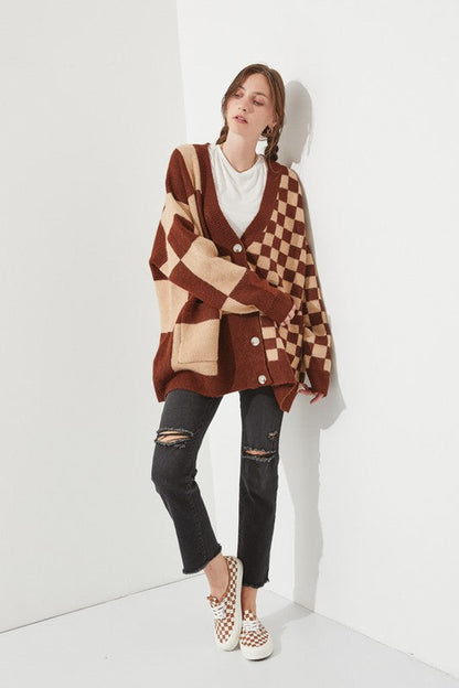 CHECKERED OVERSIZED SWEATER JJK5031P Shop Style & More | Fresh Looks, Everyday Deals & Free Shipping