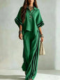 Women's Short-Sleeve Shirt & Loose Pants Two-Piece Set FitiqueFit