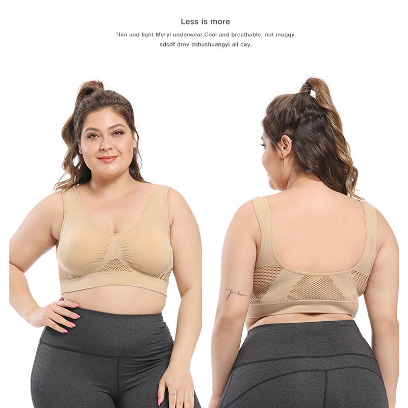 Plus Size Sports Bras for Women Seamless Bra with Pads Big Size Bralette Push Up Brassiere Bra Vest NovaCart
