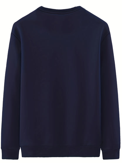 New Men's Casual Fashionable Solid Color Crew Neck Sweatshirts For Autumn And Winter NovaCart