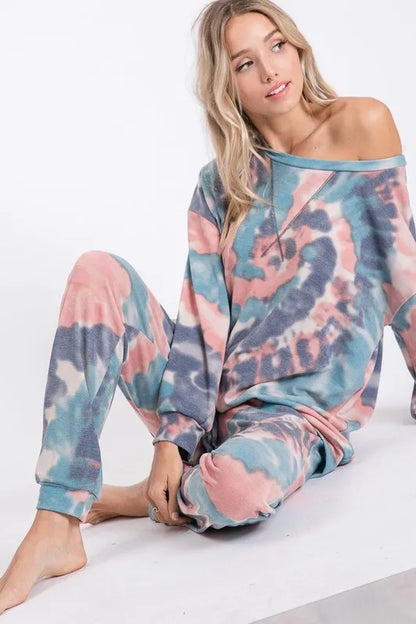 BiBi Tie Dye French Terry Casual Pants New Era Fashion LLc