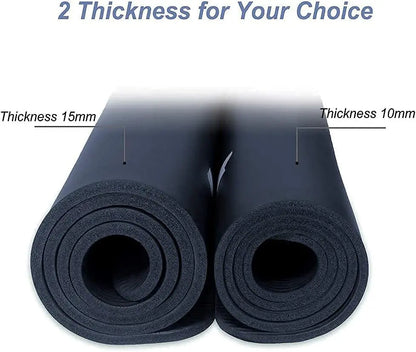 Yoga Mat Large Exercise Mat, 6X4-Ft 10Mm Thick Workout Mat, Ultra Comfortable Yoga Fitness Mat for Home Yoga, Pilates, Stretching - Navy