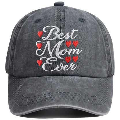 Best Mom Ever Adjustable Embroidered Wash Cotton Cap FitiqueFit