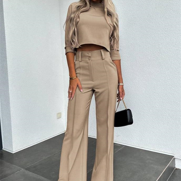 Cute Style Fresh Sweet Women's Clothing Nine-quarter Sleeve Fashion Casual Set See size chart under “more details” The Fashion Celestial