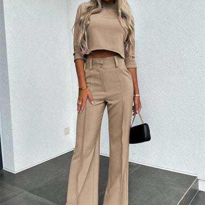 Cute Style Fresh Sweet Women's Clothing Nine-quarter Sleeve Fashion Casual Set See size chart under “more details” The Fashion Celestial