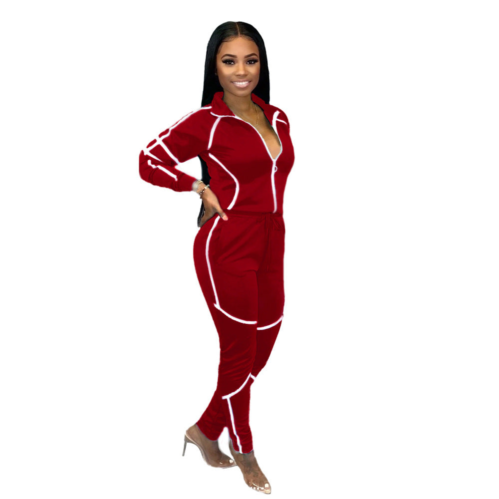 Womens Casual Sportswear Set With Unique Patchwork And Solid Colors New Era Fashion LLc