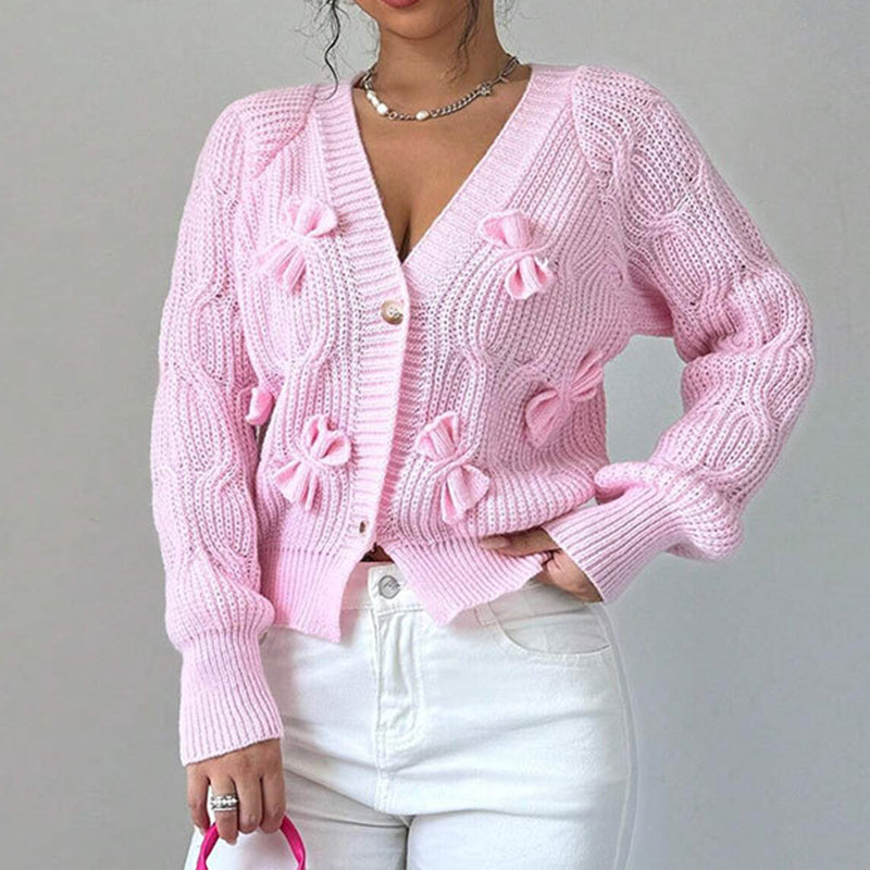 Women's Bow Cropped Cardigan FitiqueFit