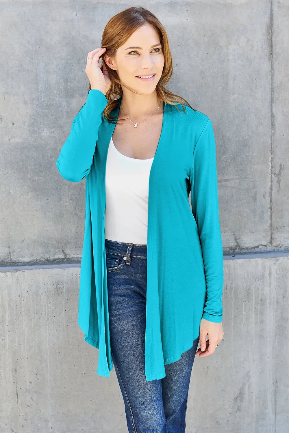 Basic Bae Full Size Open Front Long Sleeve Cardigan New Era Fashion LLc