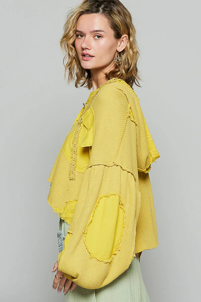 POL Raw Hem Cropped Hooded Jacket West2East Surf