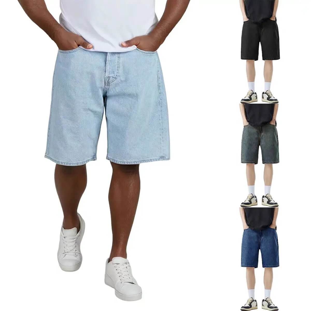 Loose-fitting Five-quarter-length Denim Shorts For Teens SnagBag