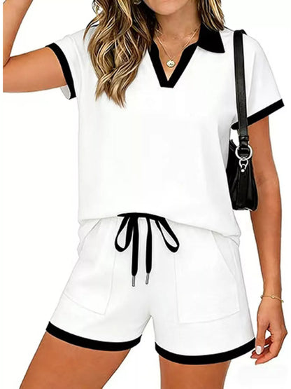 Polo Collar Short Sleeve Top and Shorts Set New Era Fashion LLc