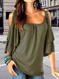 Cold Shoulder Ruffle Sleeve Top New Era Fashion LLc