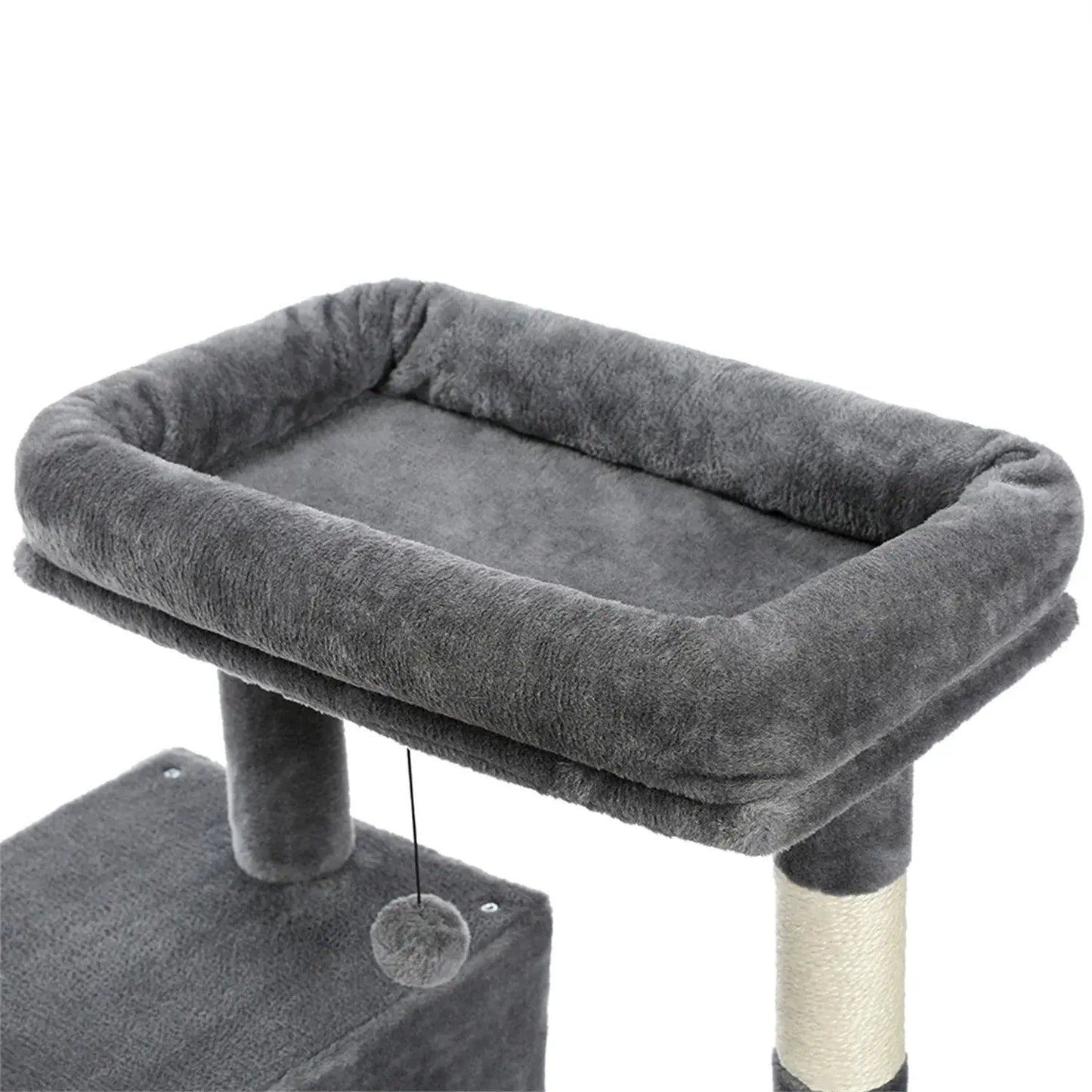 Deluxe 56" Cat Tree for Indoor Cats - Spacious Cat Tower with Plush Perches, Cozy Basket, and Durable Scratching Posts in Gray