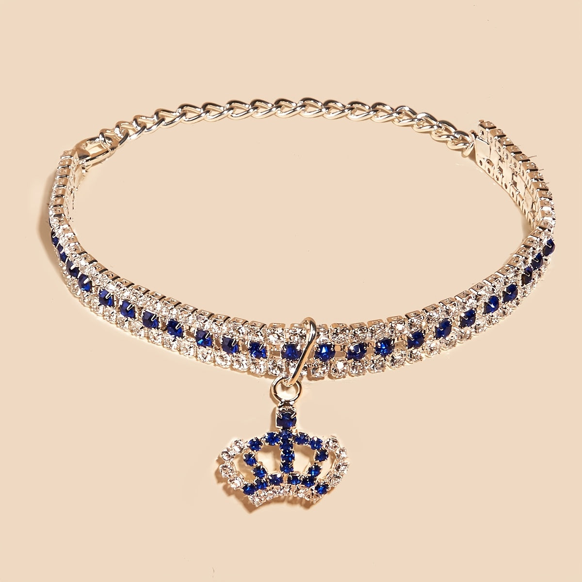 Elegant Pet Rhinestone Crown Pendant Necklace - Sparkling Multicolor Gemstone Accessory for Cats & Dogs, Random Color Selection NovaCart