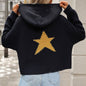 Fashion Pullover Hooded Sweater With Pockets Loose Star Long Sleeve Zippered Cropped Cardigan Outwear Tops For Womens Clothing See size chart under “more details” The Fashion Celestial