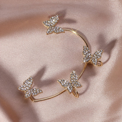 French-style Golden Sparkling Butterfly Luxury Butterfly Earrings NovaCart