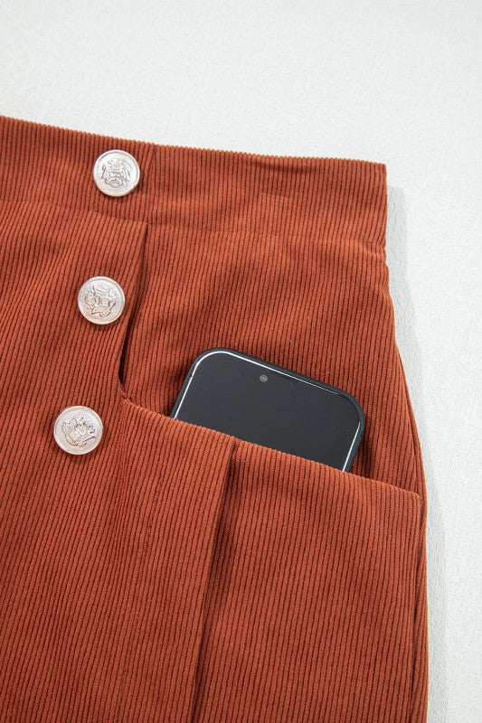 Corduroy Scalloped Edge High Waist Shorts See size chart under “more details” The Fashion Celestial