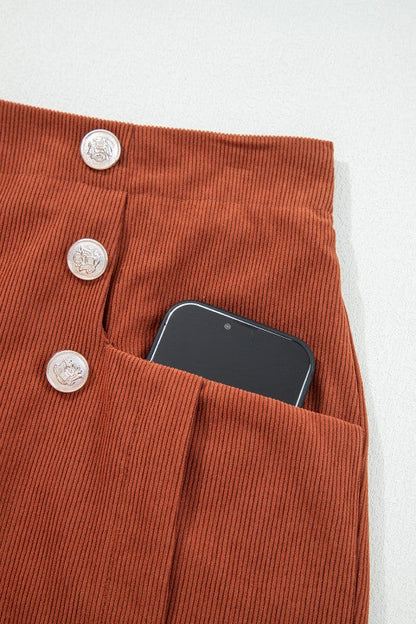 Corduroy Scalloped Edge High Waist Shorts See size chart under “more details” The Fashion Celestial