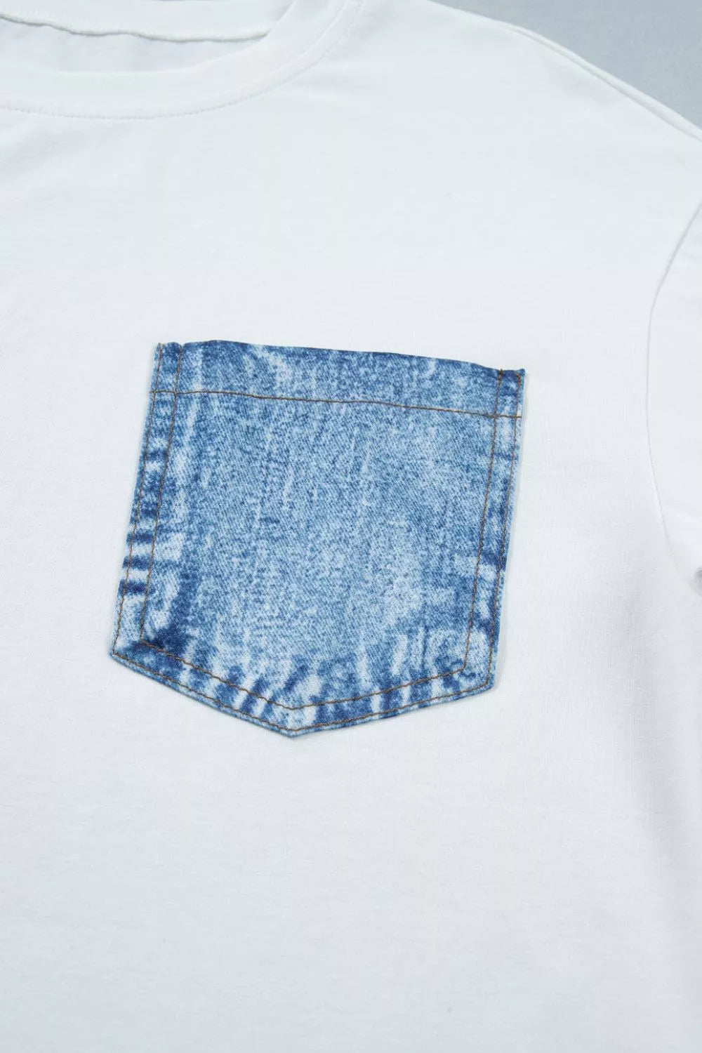 Color Block Chest Pocket Patched Casual Short Sleeve Top New Era Fashion LLc