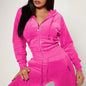 Zip Pocket Drawstring Hooded Crop Top & Slim Fit Pocket Pants FitiqueFit