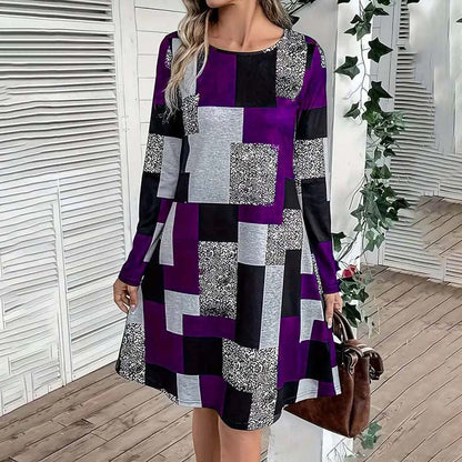Women's Round Neck Long Sleeve Dress FitiqueFit