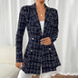 Women’s Plaid Double-Breasted Blazer FitiqueFit