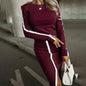 Women’s 2-Piece Skirt Set — Long Sleeve Sweatshirt + Midi Skirt FitiqueFit